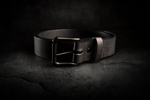 All Black Collection | Handcrafted Durable Leather Belt For Him | Gift For Him, Made In Portland, Oregon, Usa