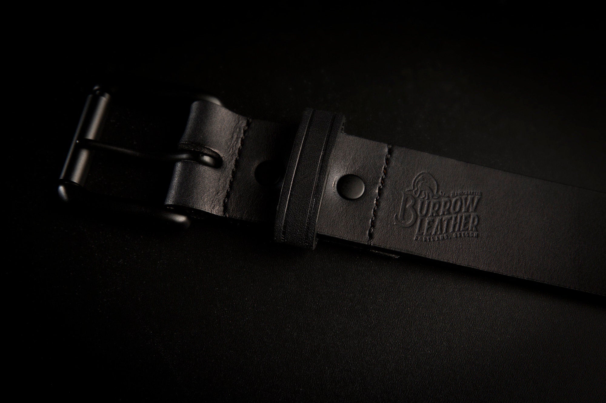 All Black Collection | Handcrafted Durable Leather Belt For Him | Gift For Him, Made In Portland, Oregon, Usa