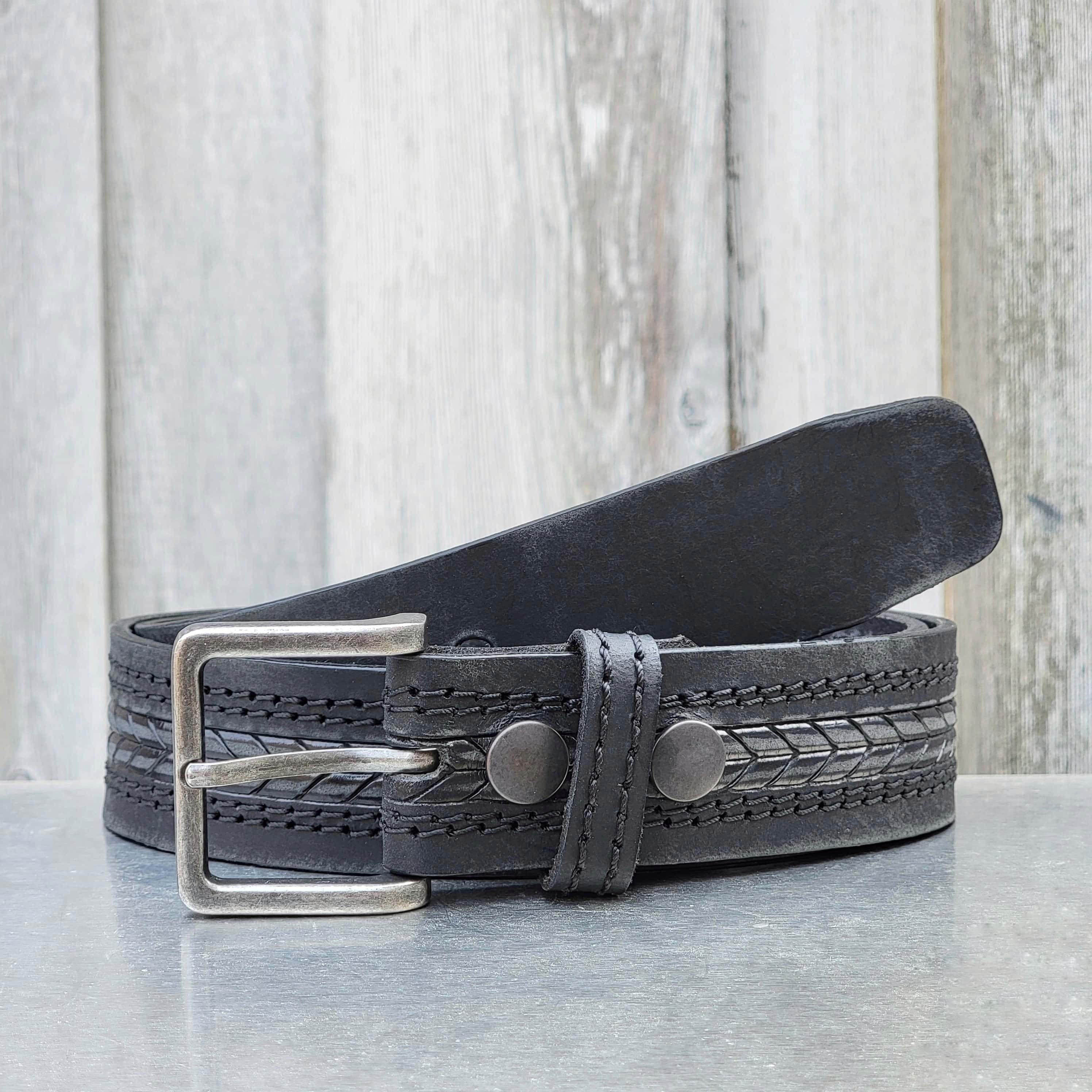 Mens Leather Belt, Handmade Full Grain Leather Belt, Patterned Leather Belt, Gift For Him, Gift For Dad, Gift For Boyfriend