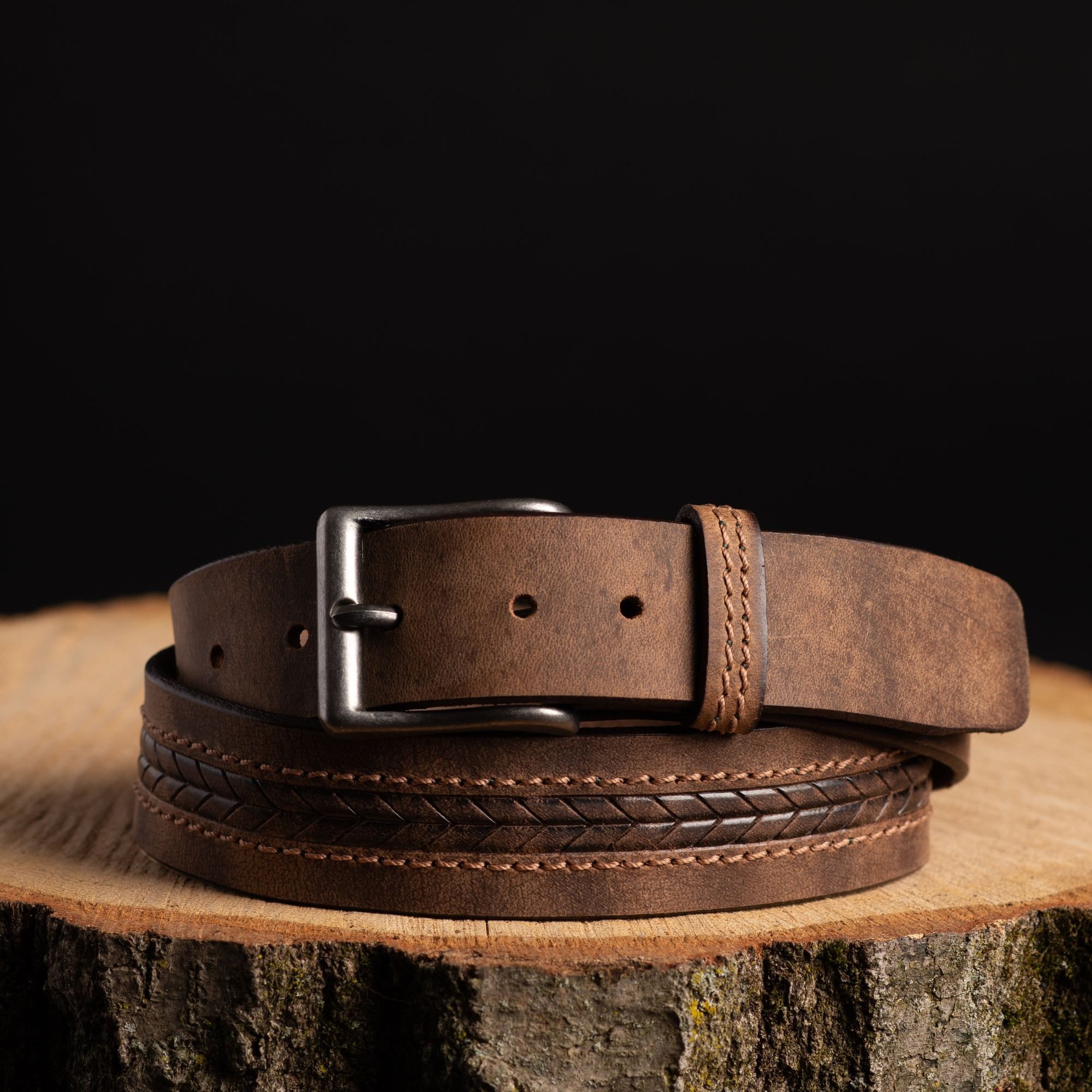 Mens Leather Belt, Handmade Full Grain Leather Belt, Patterned Leather Belt, Gift For Him, Gift For Dad, Gift For Boyfriend
