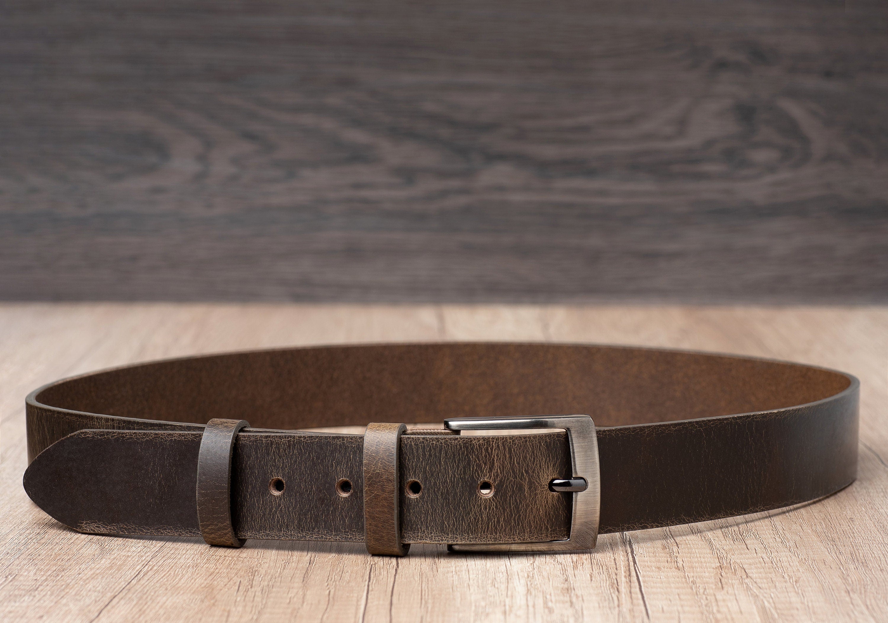 Genuine Leather Belt, Brown Leather Belt, Handmade Classic Everyday Belt