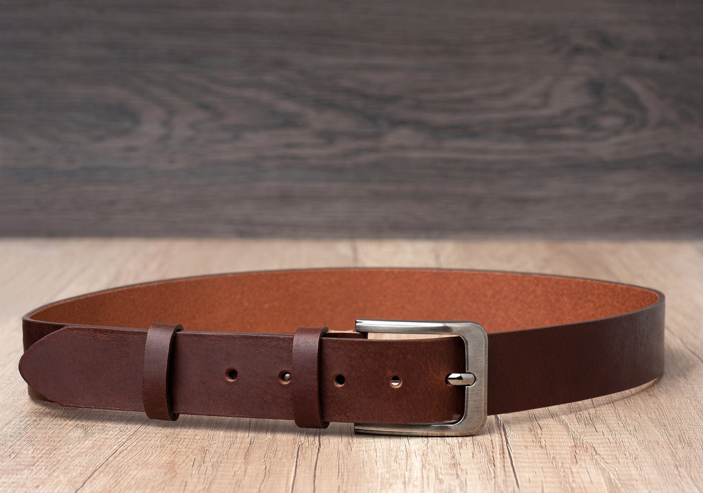 Genuine Leather Belt, Brown Leather Belt, Handmade Classic Everyday Belt