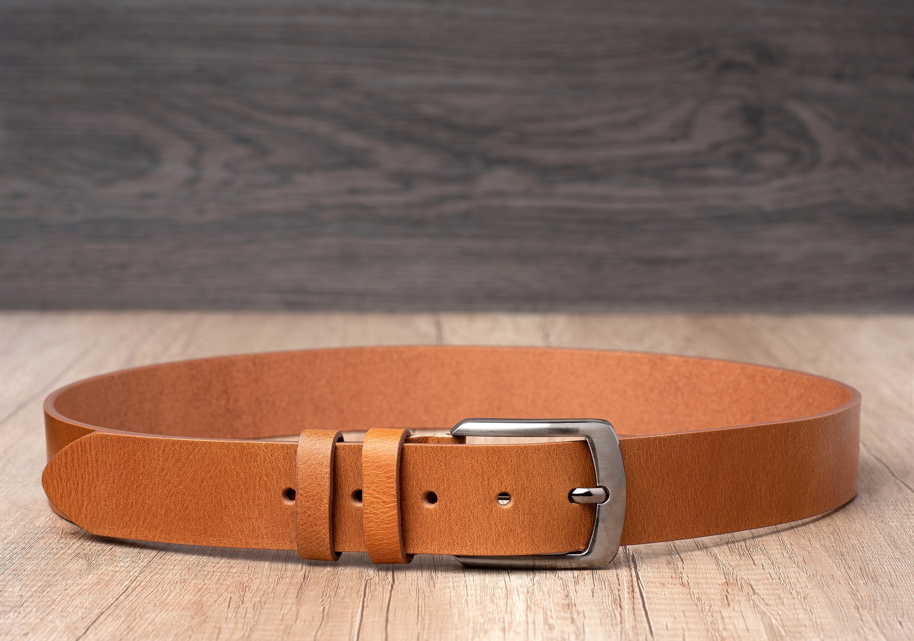 Genuine Leather Belt, Brown Leather Belt, Handmade Classic Everyday Belt