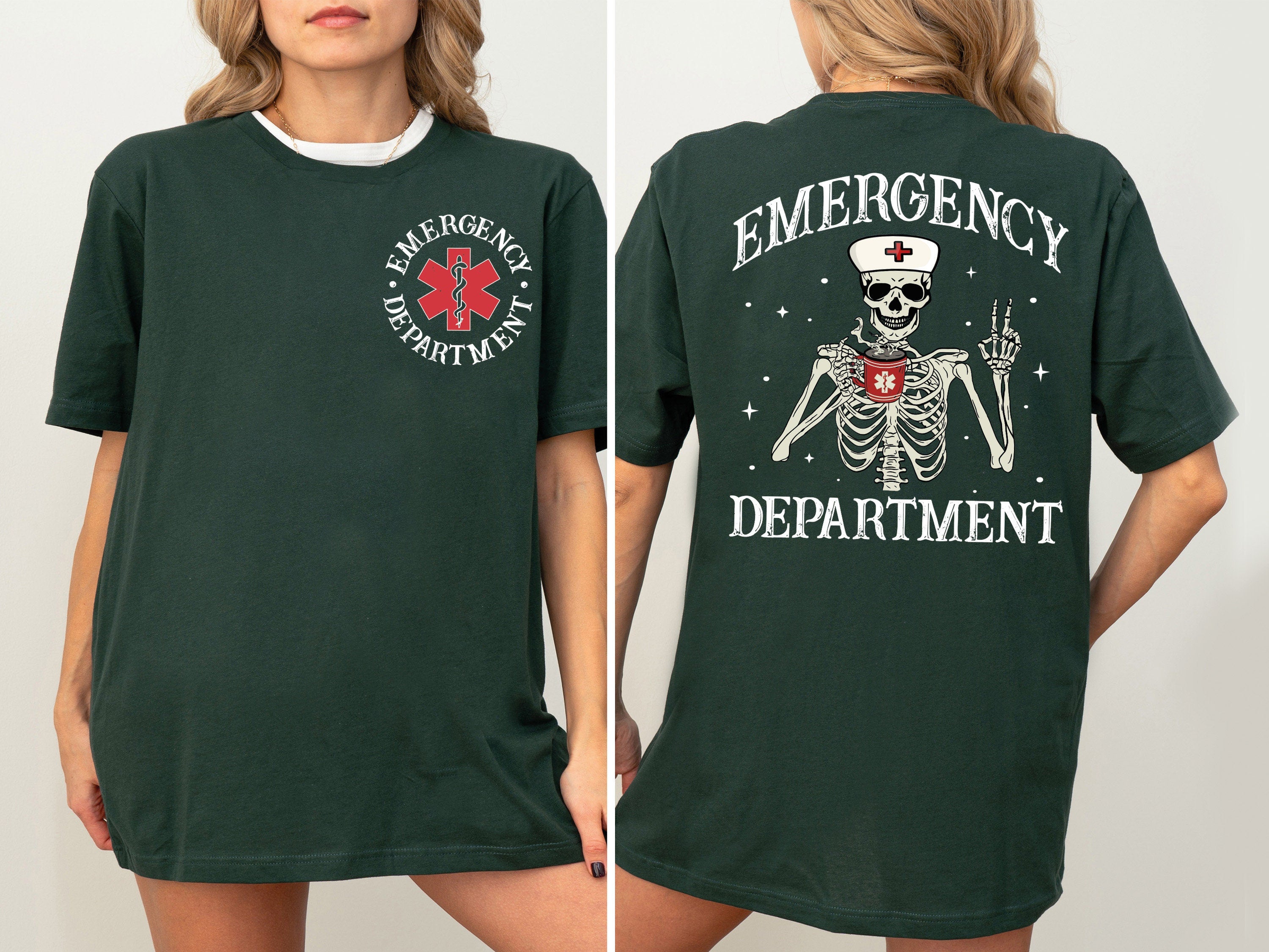 Emergency Department Shirt, ER Nurse Skeleton Shirt, Gift For Nurse Shirts, Nursing Student Shirt, Emergency Room Shirt, ED Nurse Shirt