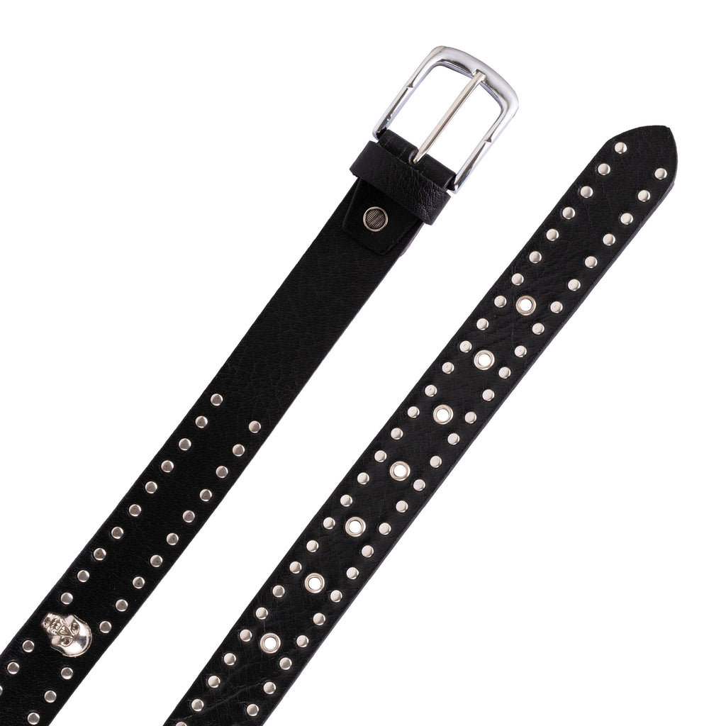 Skull And Studded Bonded Handmade Leather Belt With Matching Leather Wristband Birthday Gift Best Gift Fashion Belt