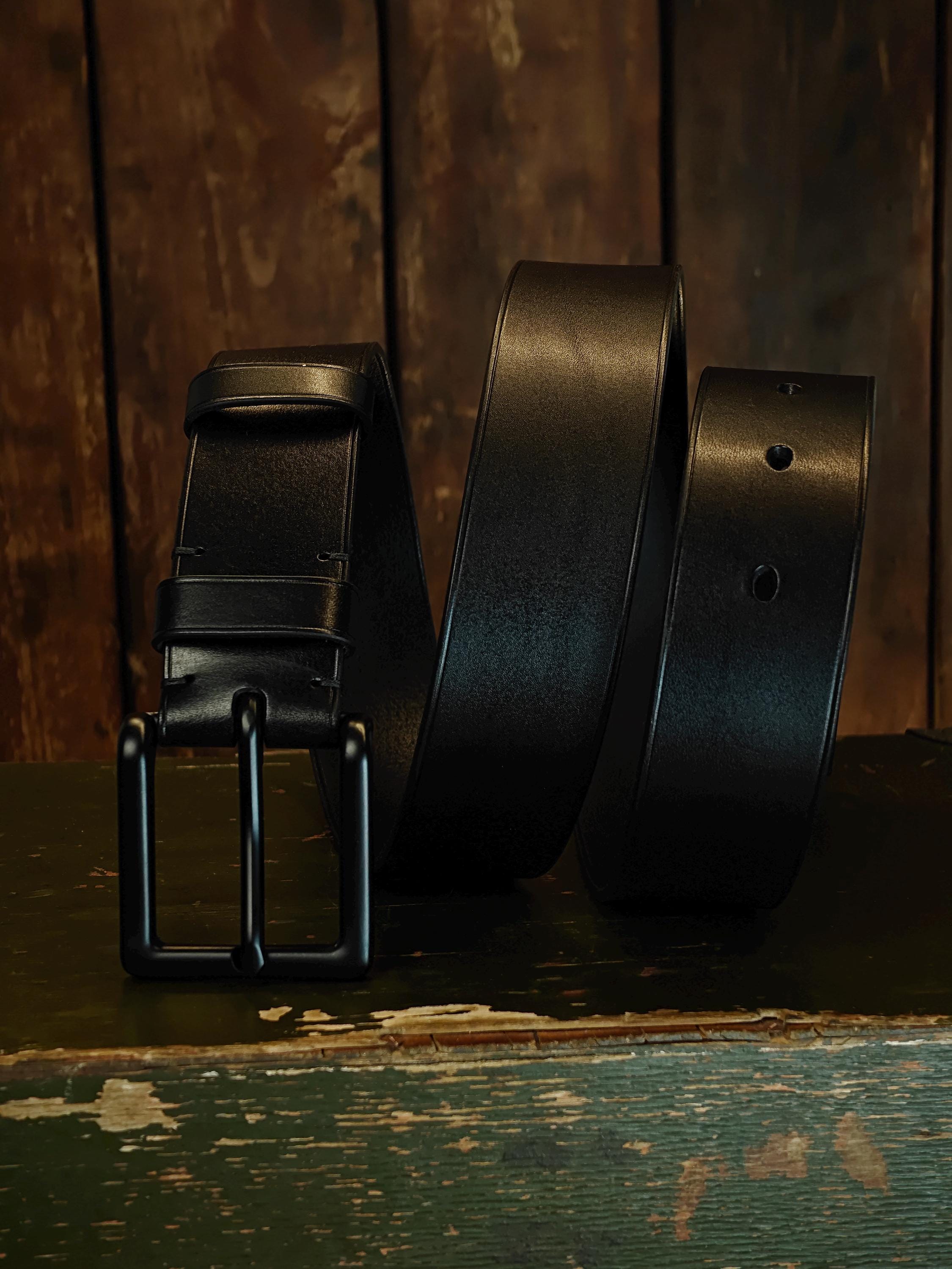 Handcrafted Men's Full Grain Leather Belt. Slim Leather Belt 1.5". Made In Ukraine.