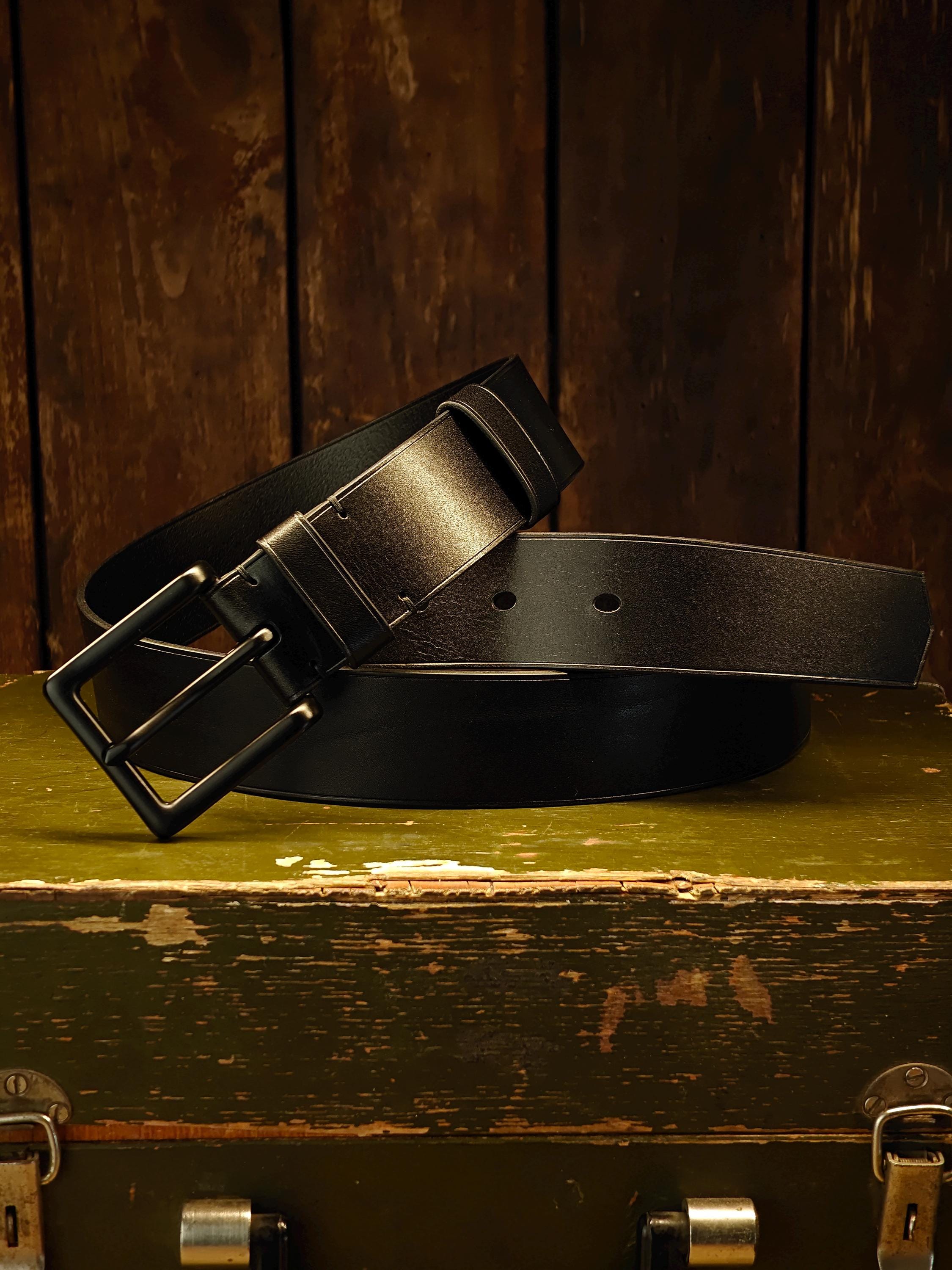 Handcrafted Men's Full Grain Leather Belt. Slim Leather Belt 1.5". Made In Ukraine.