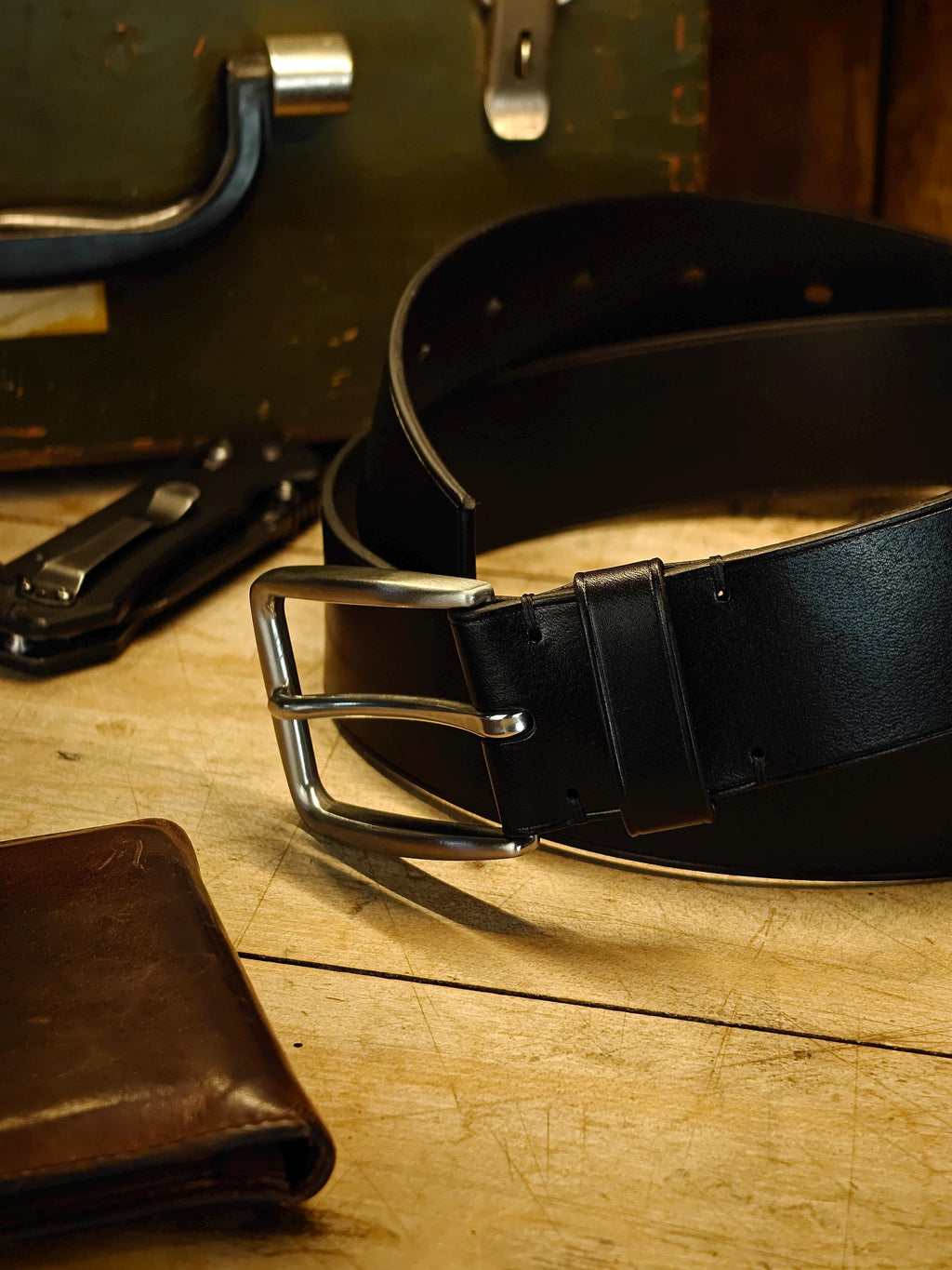 Handcrafted Men's Full Grain Leather Belt. Slim Leather Belt 1.5". Made In Ukraine.