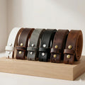 Leather Belt Without Buckle 1 1\2 Belt For Your Buckle | Brown Leather No Buckle Belt | Buffalo Leather Belt For Men | Snap On Leather Belt