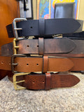 Handmade Leather Belt For Men, 1.5” Full Grain Buffalo, Changeable Buckle, Made In Usa