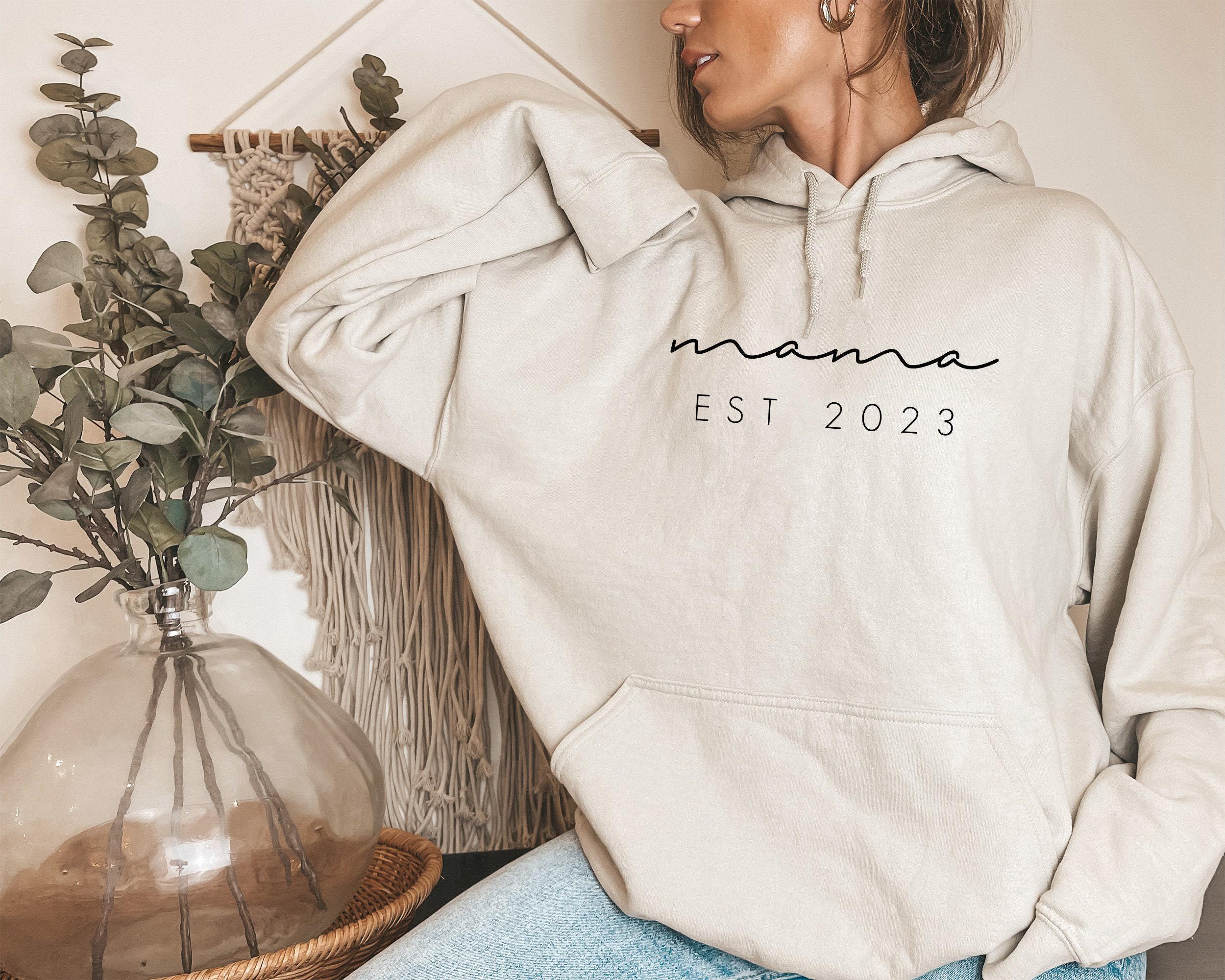 Custom Mama Sweatshirt, Personalized Mom Sweatshirt, Mama Shirt, New Mom Gift for Mother's Day Gift for Her, Mama Established Sweatshirt