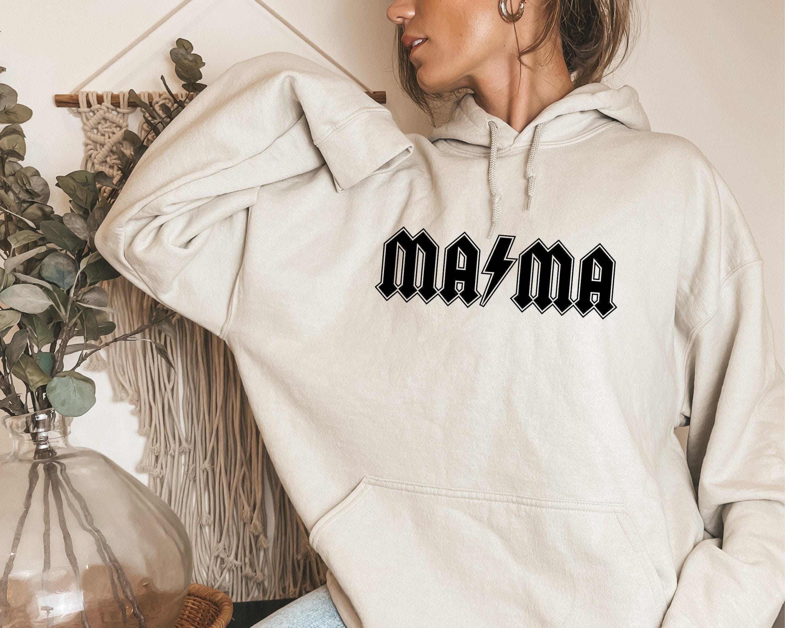 Mama Sweatshirt, Retro Mama Sweatshirts, Mom Hoodie, Motherhood Sweatshirts, Mom Life Sweater, AC DC Mama Tees, Mom Tees, Gift for Mom