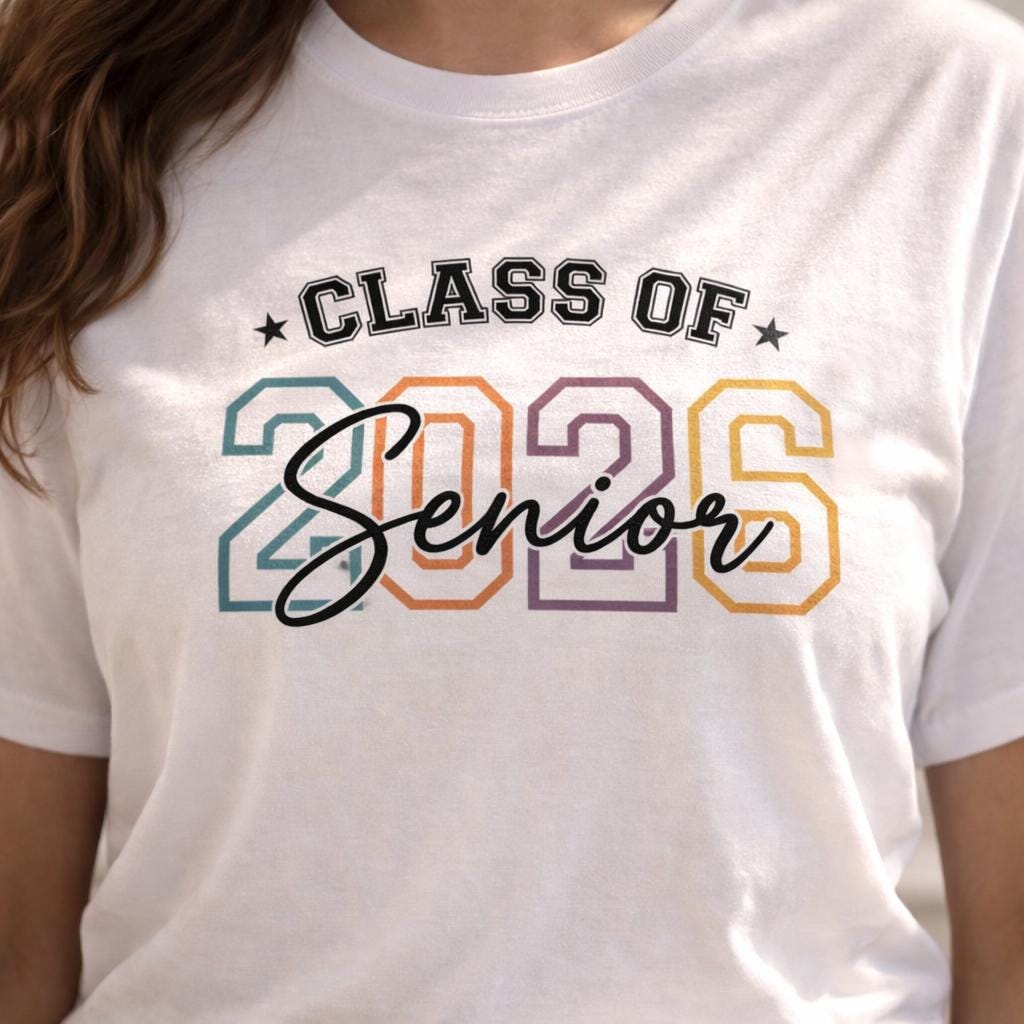 Class of 2026 Shirt, Senior 2026 Tee, Graduation Shirt, Senior Year Shirt, Class of 2026 Senior Tee, Light Blue Grad Shirt