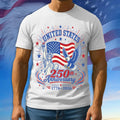 250th Anniversary USA Shirt, American Flag Patriotic Tee, 100% Cotton Multicolor Tshirt For Independence Day, Gift For Patriots