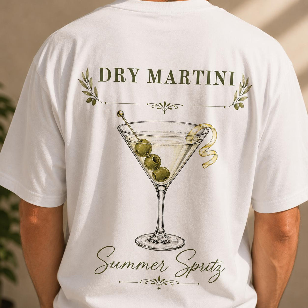 Dry Martini Shirt, Comfort Colors Cocktail Tee, Summer Spritz Graphic T-Shirt, Martini Lover Gift, Olive Drink Tee