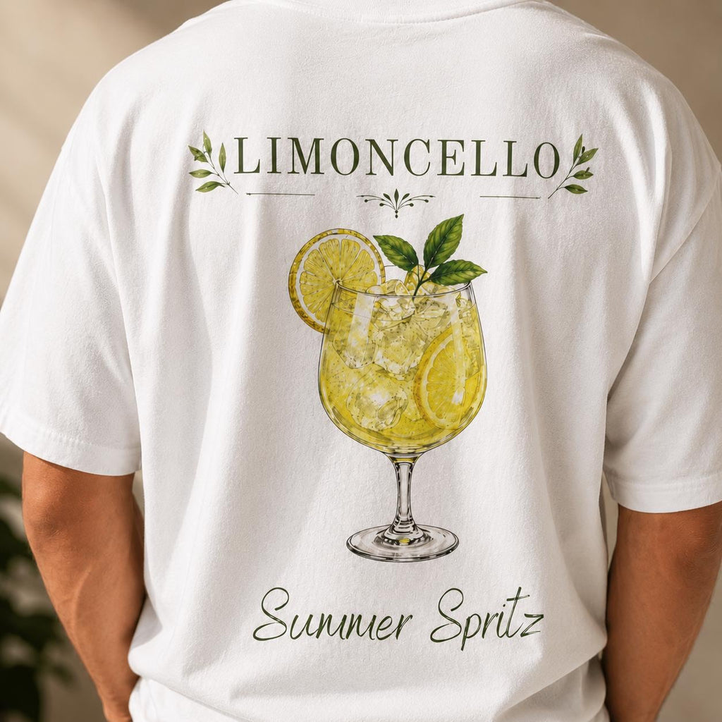 Comfort Colors Limoncello Shirt, Summer Spritz Tee, Lemon Cocktail Graphic T-Shirt, Amalfi Italy Vacation Back Print Beach Party Tee